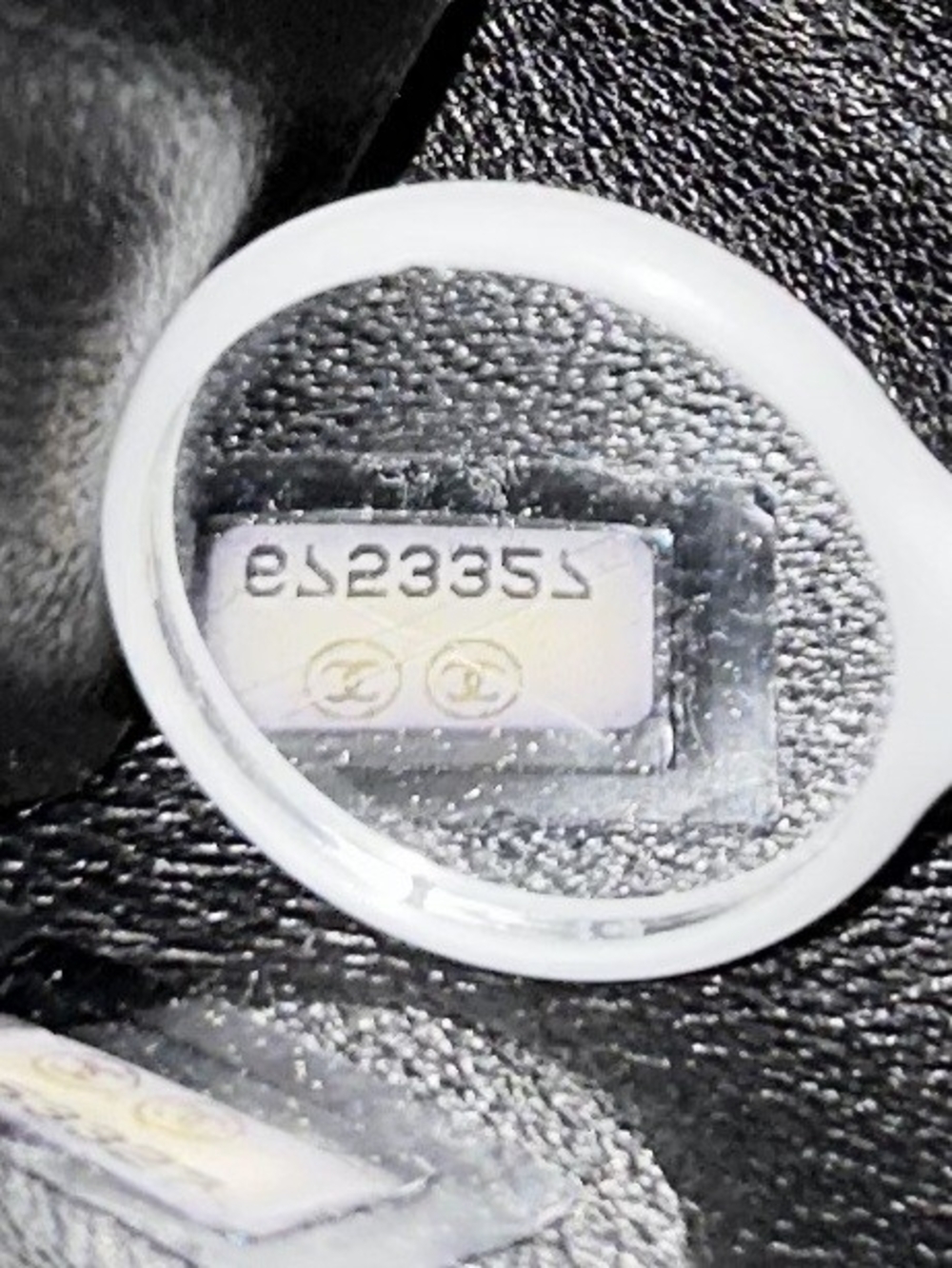 Chanel Black Leather Item with Hologram Serial Sticker